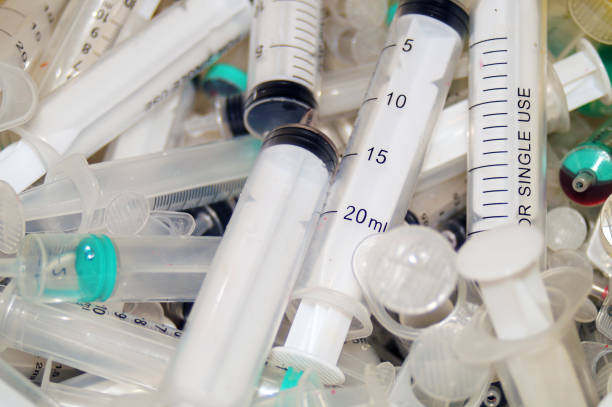 Coleta de seringas usadas